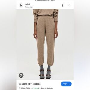 Babaa cashmere trousers.